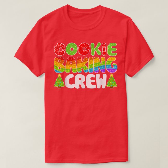 Camiseta Navidades Cookie Baking Crew Funny Pajamas Fidget (Diseño del anverso)