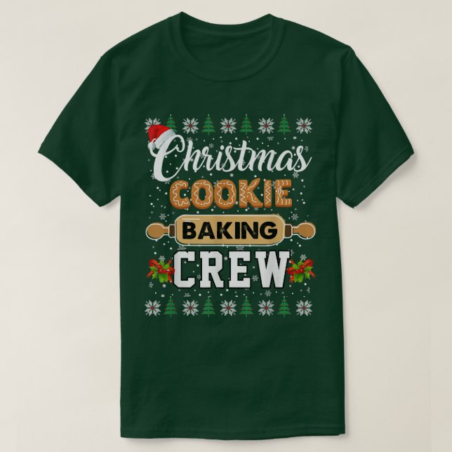 Camiseta Navidades Cookie Baking Crew Graciosa Navidad Paja (Diseño del anverso)
