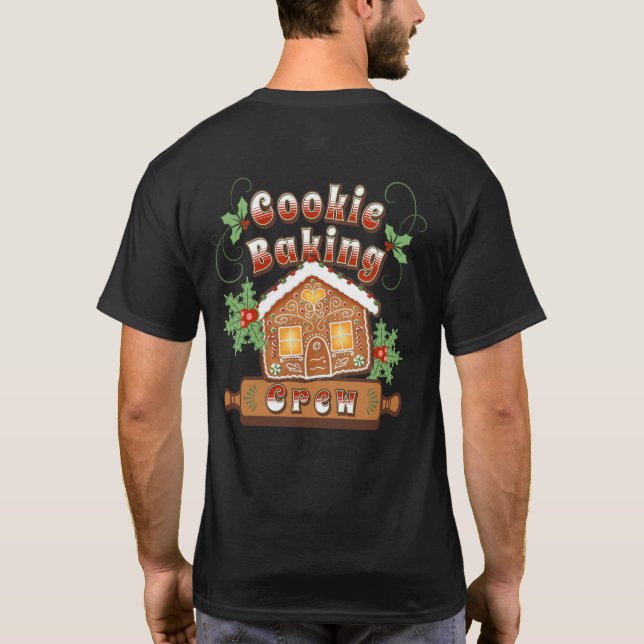 Camiseta Navidades Cookie Baking Gingerbread House Crew - (Reverso)