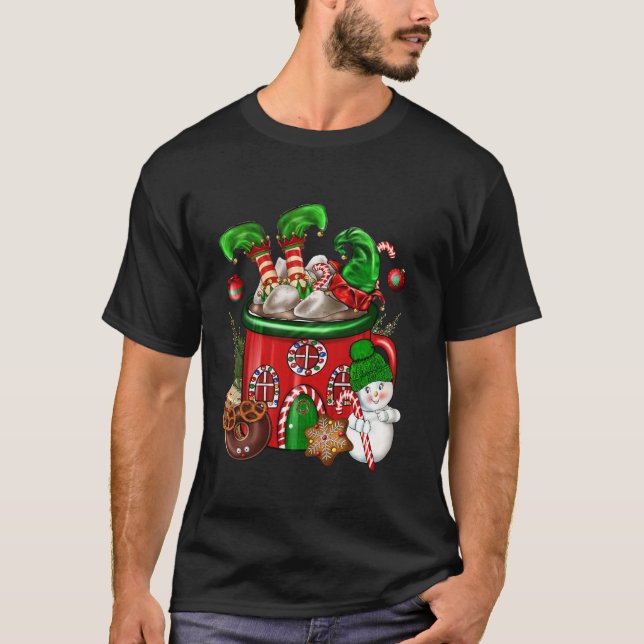 Camiseta Navidades Copa de Café Elf Snowman Bebe Café L (Anverso)