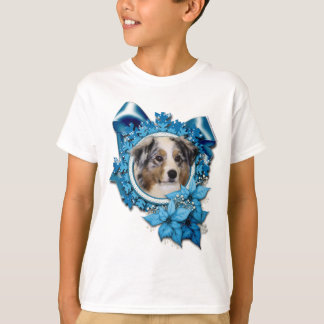 Camiseta Navidades - Copo de nieve azul - Pastor australian