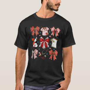 Camiseta Navidades Coquette Bow RN Enfermera Stethoscope Xm