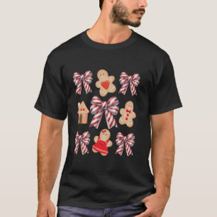 Camiseta Navidades Coquette Bows con Candy Canes Gingerbre
