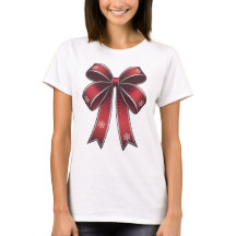 Navidades Coquette Red Bow Con Snowflakes