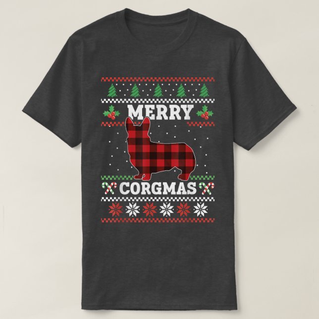 Camiseta Navidades Corgi Árbol Pajama Enciende Navidad Corg (Diseño del anverso)