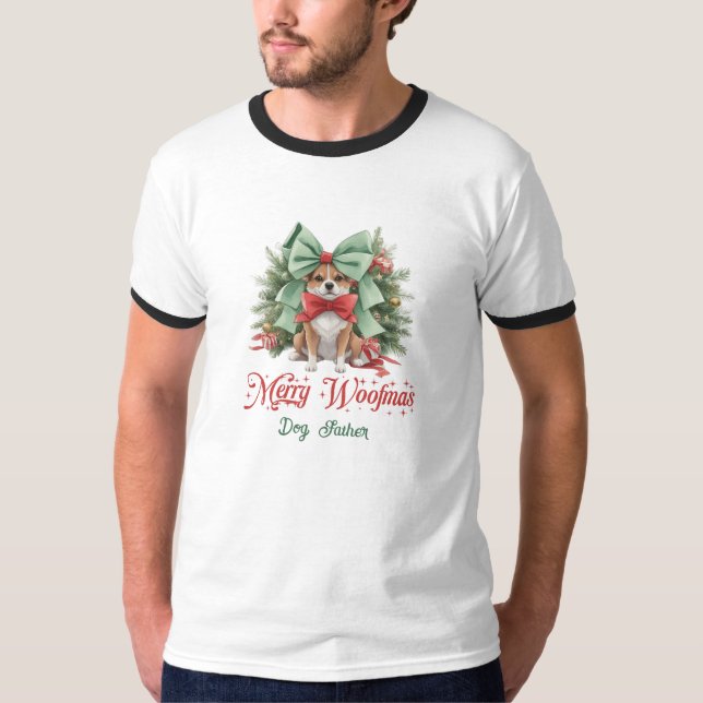 Camiseta Navidades corgi con escritura de padre de perro (Anverso)