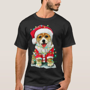 Camiseta Navidades Corgi Enciende Santa Regalo Para Hombres
