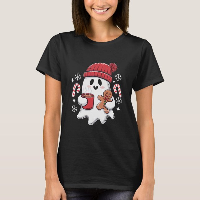 Camiseta Navidades cortan café con hielo fantasma retro de  (Anverso)