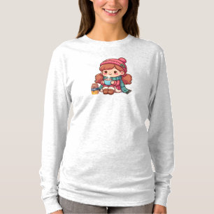 Camiseta Navidades cortos/chica invernal con cacao