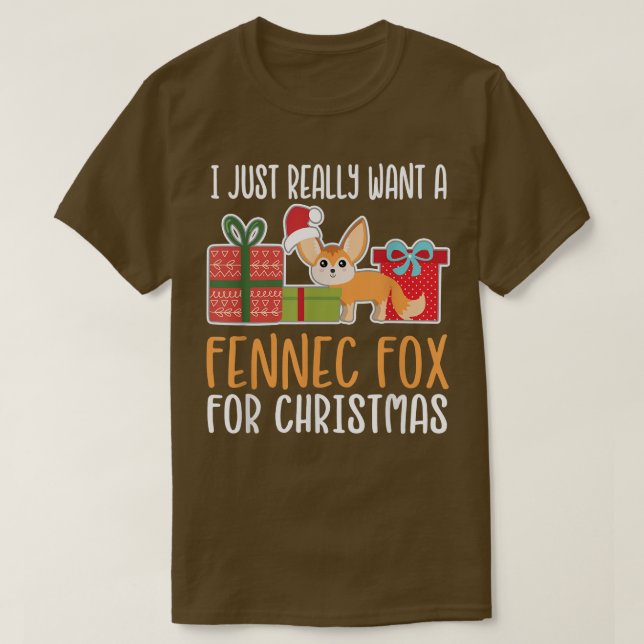 Camiseta Navidades cortos Fennec para el propietario Quiero (Diseño del anverso)