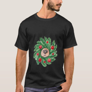 Camiseta Navidades cortos hombres mujeres perro nariz corre