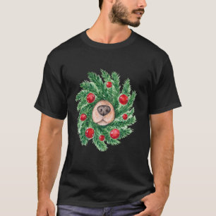 Camiseta Navidades cortos hombres mujeres perro nariz corre