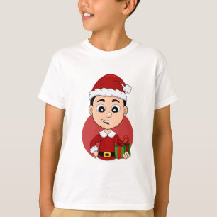 Camiseta Navidades cortos muchacho con pelo negro
