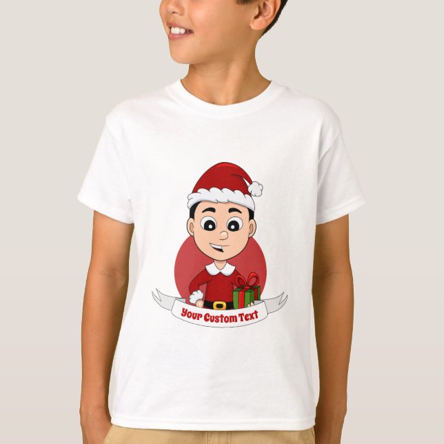 Camiseta Navidades cortos muchacho con pelo negro (Anverso)