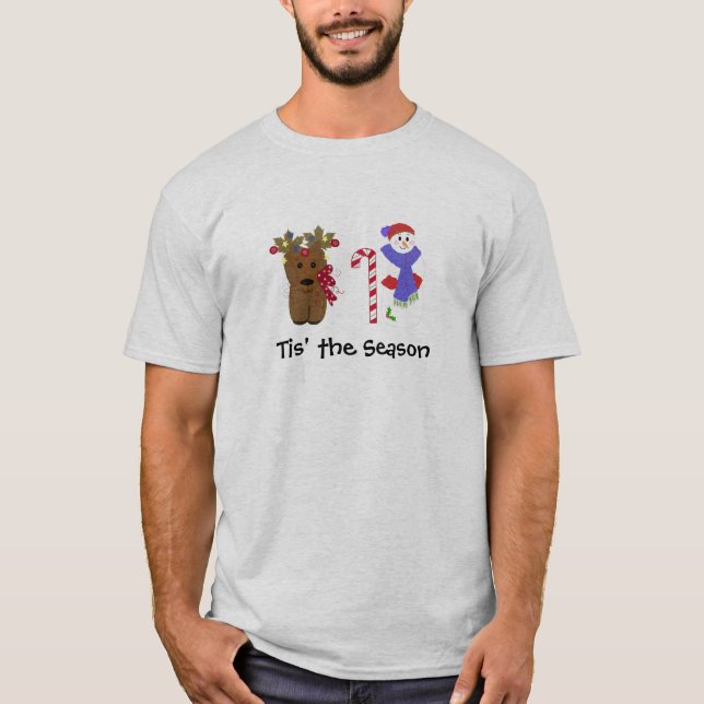 Camiseta Navidades cortos reno y muñeco de nieve (Anverso)