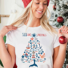 Camiseta Navidades costeros de la playa de Árboles Náuticos