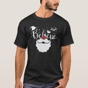 Camiseta Navidades creen que Santa Hat Santa Beard reno X