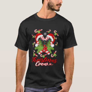 Camiseta Navidades Crew Candy Cane Red White Funny Santa Xm