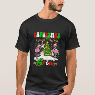 Camiseta Navidades Crew Flamingo lindo Ghost Pine Tree Xmas