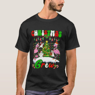 Camiseta Navidades Crew Flamingo lindo Ghost Pine Tree Xmas