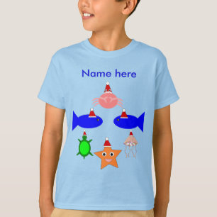 Camiseta Navidades Criaturas marinas niños personalizados
