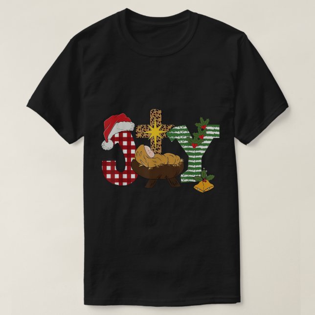 Camiseta Navidades cristianos alegren la fe en la escena de (Diseño del anverso)