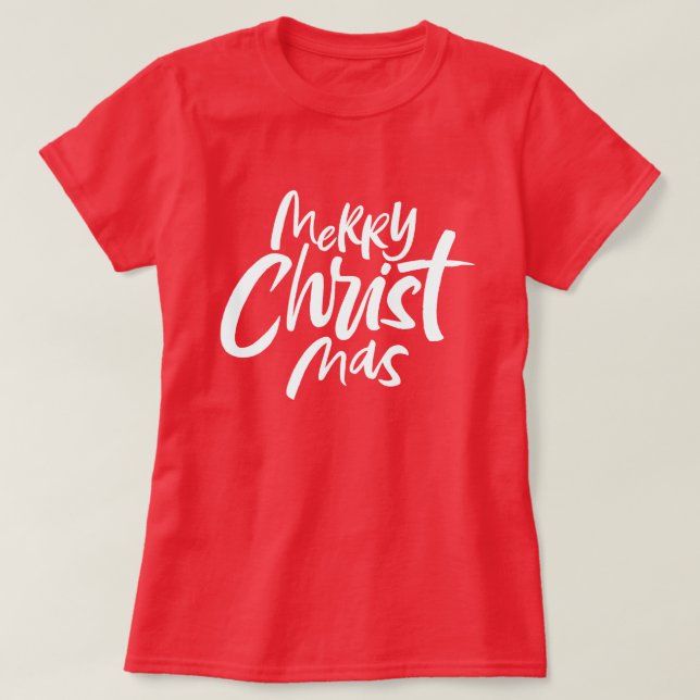 Camiseta Navidades cristianos amargos dejan rojo religioso (Diseño del anverso)