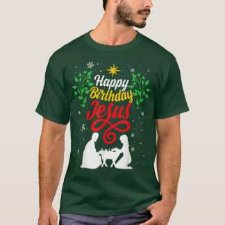 Camiseta Navidades cristianos Felices Cumpleaños Jesús conj