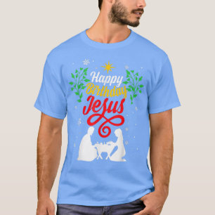 Camiseta Navidades cristianos Felices Cumpleaños Jesús conj
