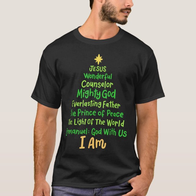 Camiseta Navidades cristianos Jesús Biblia nombra árbol de  (Anverso)