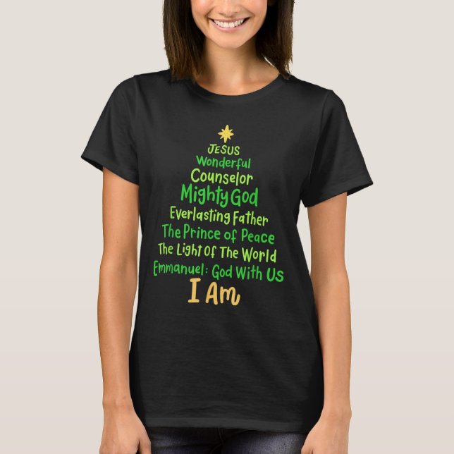 Camiseta Navidades cristianos Jesús Biblia nombra árbol de  (Anverso)