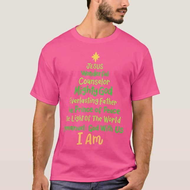 Camiseta Navidades cristianos Jesús Biblia nombra árbol de  (Anverso)