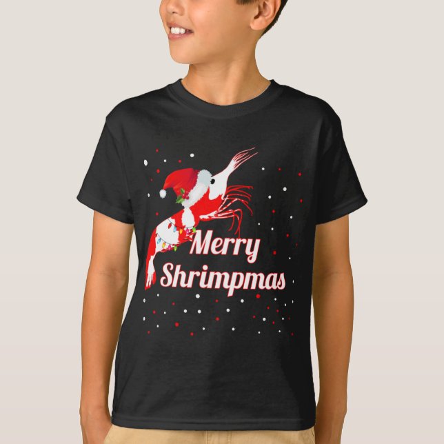 Camiseta Navidades Crystal Cherry Shrimp Santa Hat Holiday (Anverso)