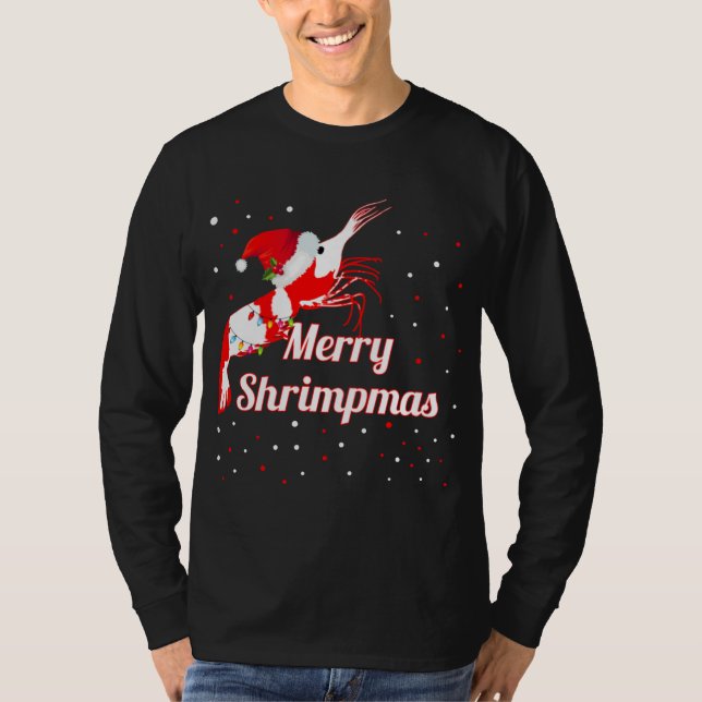 Camiseta Navidades Crystal Cherry Shrimp Santa Hat Holiday (Anverso)