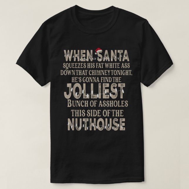 Camiseta Navidades Cuando Santa Esqueza Divertida Dice Vaca (Diseño del anverso)