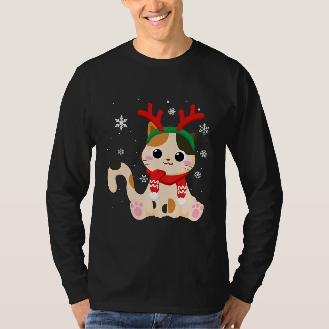 Camiseta Navidades Cuelgan Antillas De Ros De Gato Para Muj (Anverso)