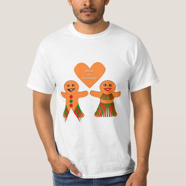 Camiseta Navidades Cuidados Gingerbread Pareja (Anverso)
