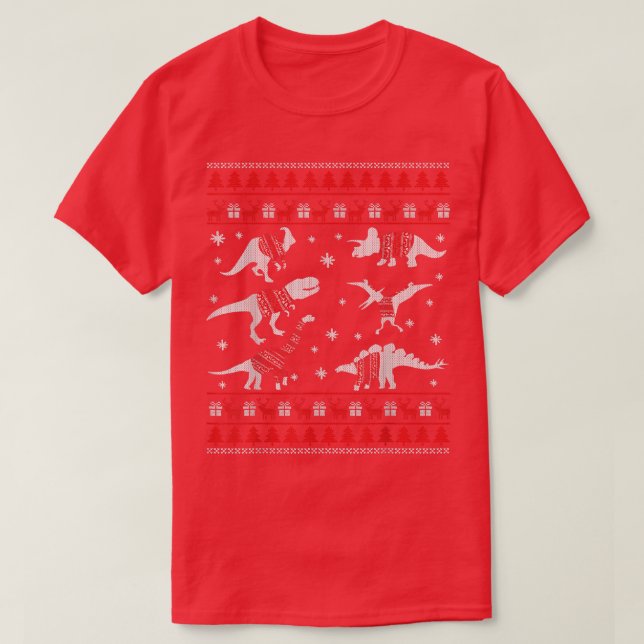 Camiseta Navidades curiosos de dinosaurios Navidades feos s (Diseño del anverso)