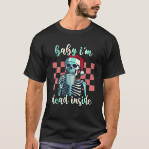 Camiseta Navidades curiosos retro esqueleto café bebé I m D