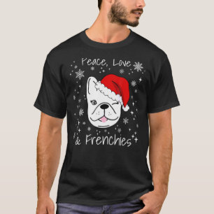 Camiseta Navidades curos Santa Bulldog Paz Amor a los franc