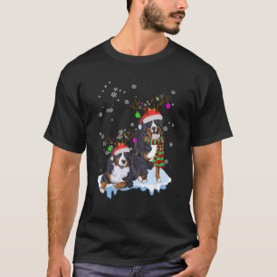 Camiseta Navidades Cute Bernese Mountain Santa Hats Reindee