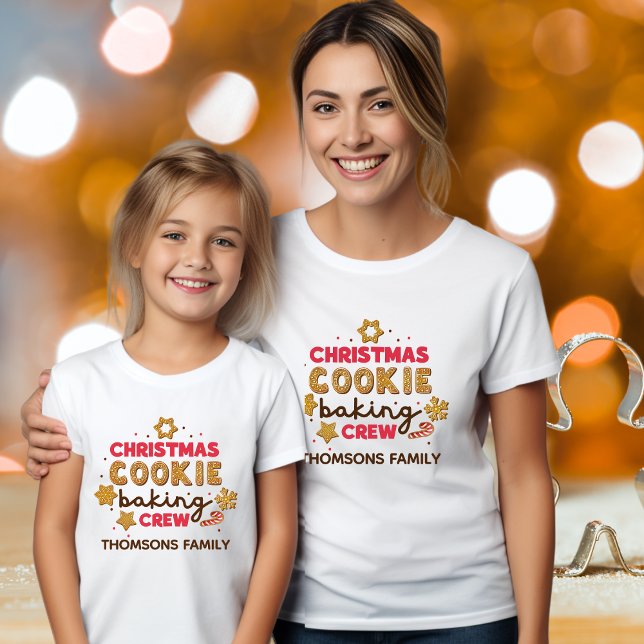 Camiseta Navidades Cute Cookie Baking Crew Familia Coincide (Subido por el creador)