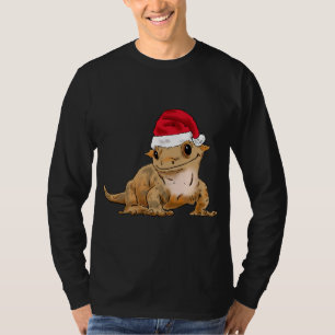 Camiseta Navidades Cute Crested Gecko, Santa Hat, Santa Cre