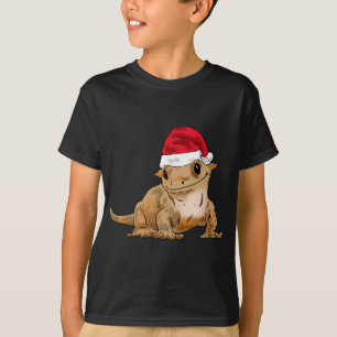 Camiseta Navidades Cute Crested Gecko, Santa Hat, Santa Cre