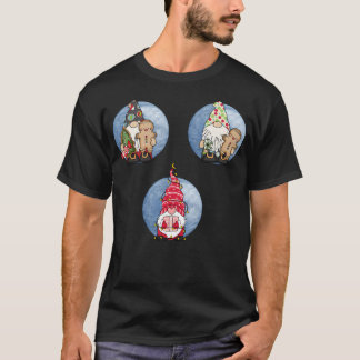 Camiseta Navidades Cute Gnomes Versión 1 Fondo Azul