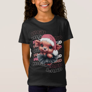Camiseta Navidades Cute Highland Cow Ballerina