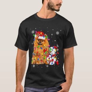 Camiseta Navidades Cute Pomeranian Santa Hat 37