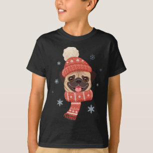 Camiseta Navidades Cute Pug en vacaciones de invierno