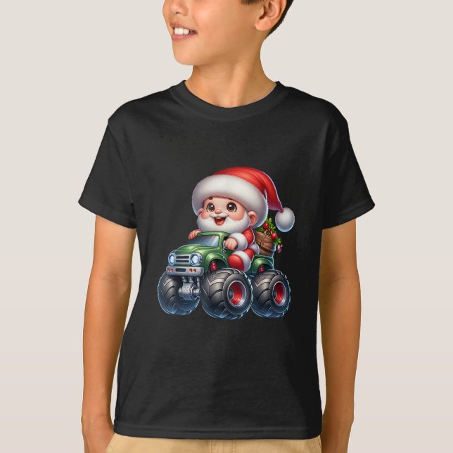 Camiseta Navidades Cute Santa Tractor Xmas (Anverso)