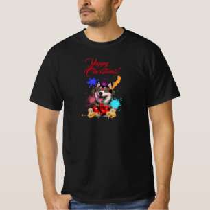 Camiseta Navidades Cute Siberian Husky Yappy personalizable